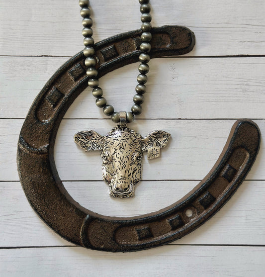 Western Longhorn Cow Necklace