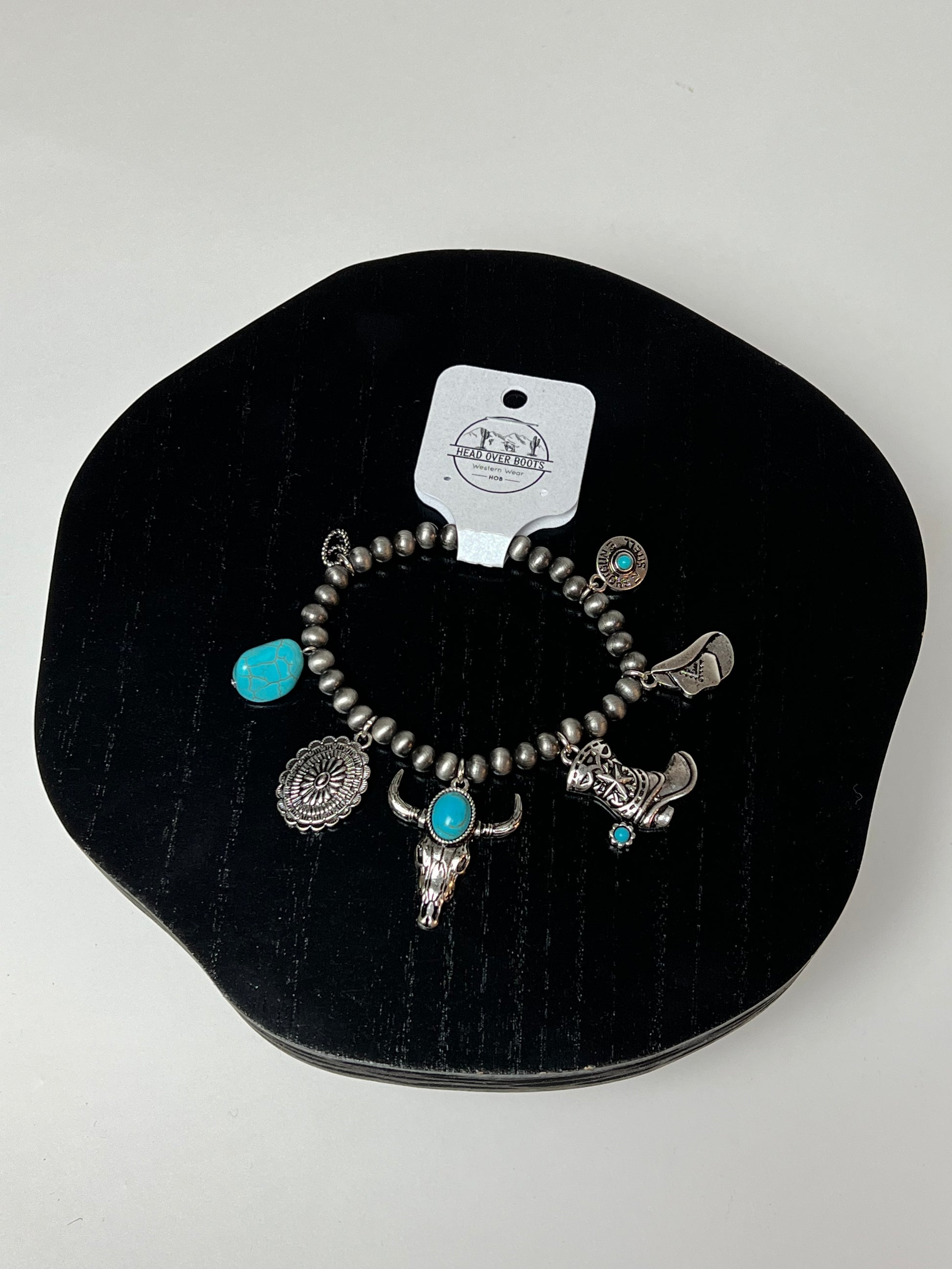 Cowgirl Charm Turquoise and Silver Bracelet