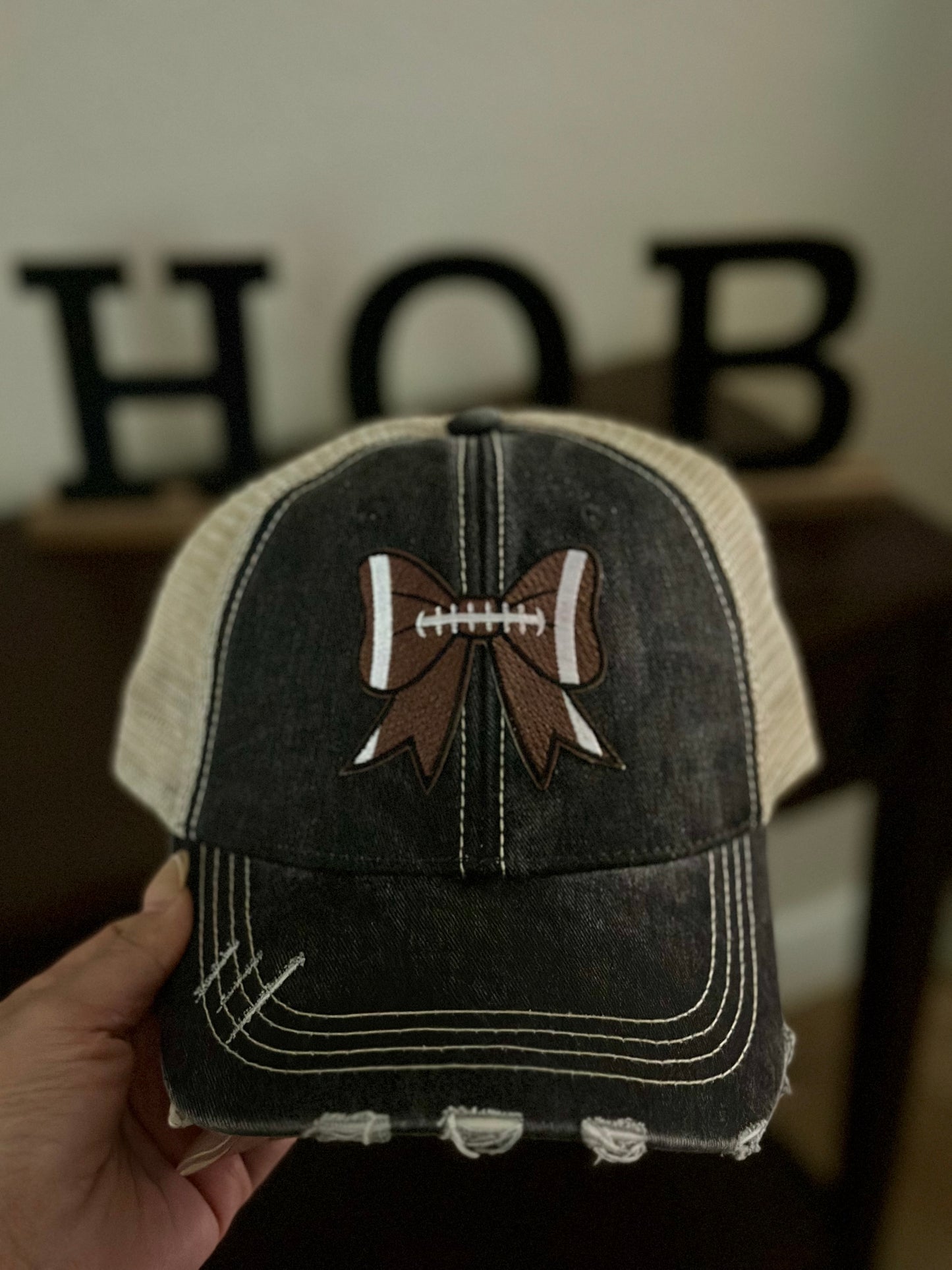 Football Bow Trucker Hat