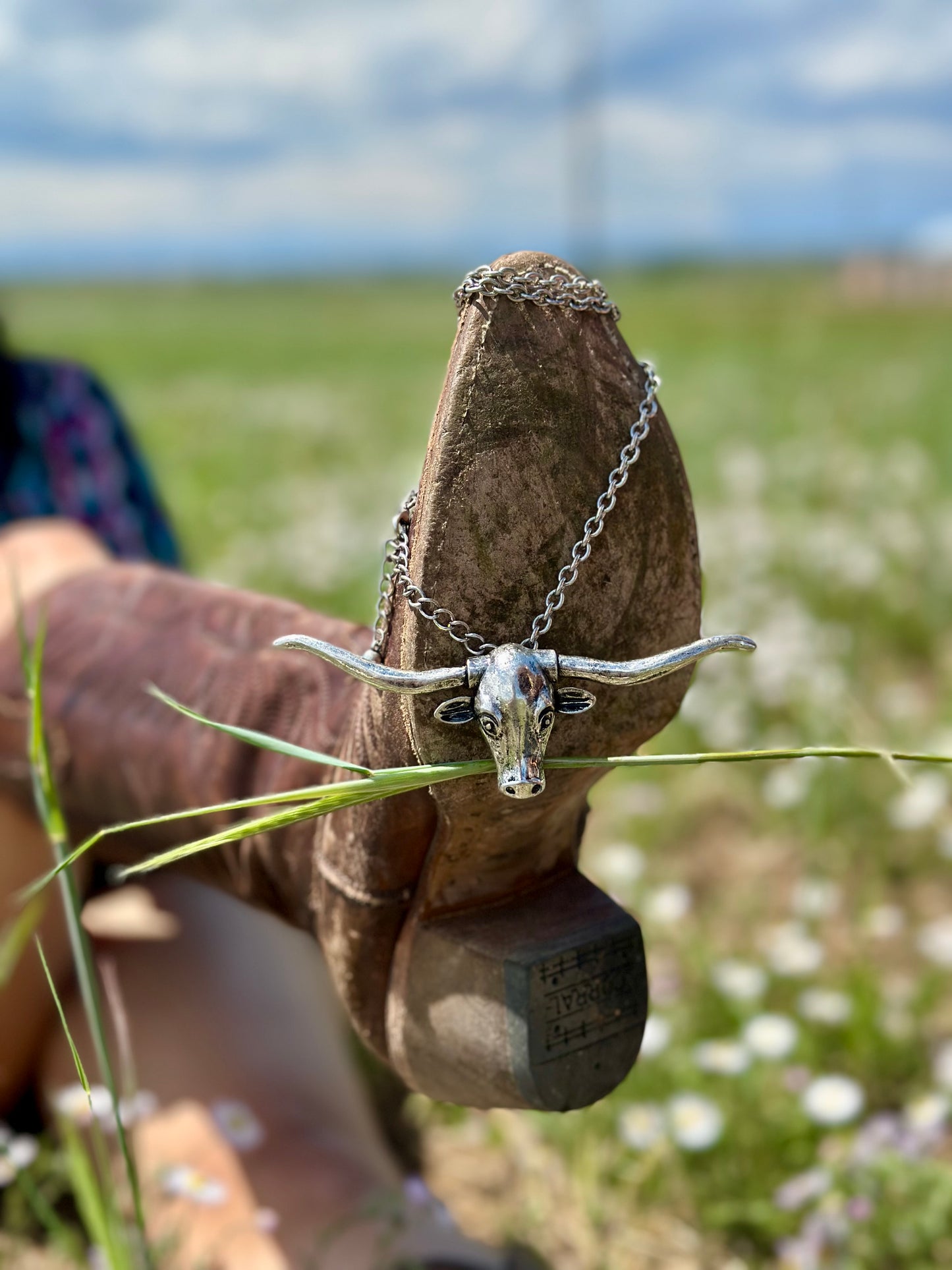 Large Longhorn Pendant Necklace