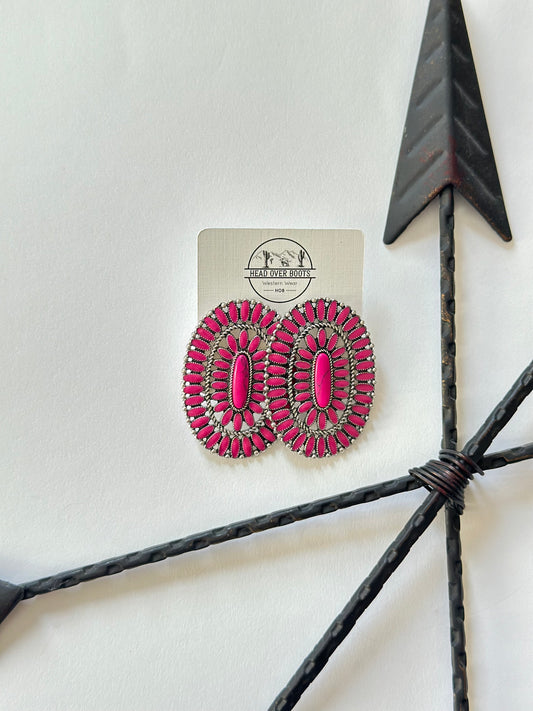 Pink Mar Concho Earrings